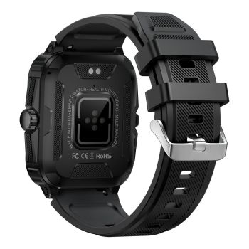 1.96 Inch Hd Square Screen Rugged Smart Watch Supports Bluetooth Calls / Sleep Monitoring / Blood Oxygen Monitoring - Black + Gold