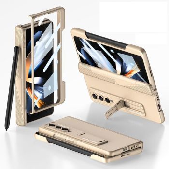 For Samsung Galaxy Z Fold4 5G Foldable Phone Case With Magnetic Closure And Pen Slot - Compact And Convenient - Black