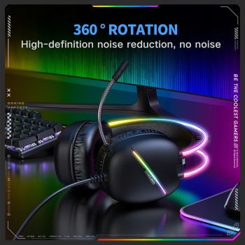 Rgb Light Gaming Headset 2M Cable - Pink