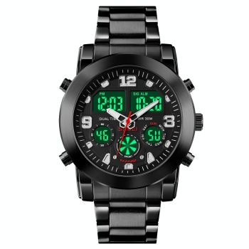 Triple Display Luminous Digital Watch - 1642 - Silver