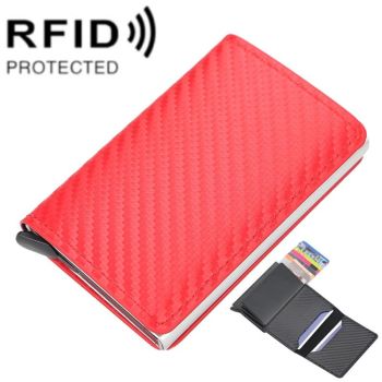 Rfid-protected Plaid Leather Wallet with Automatic Card Ejector - Blue