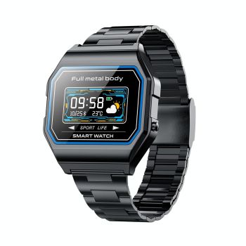 Waterproof Steel Smart Watch With Colour Screen - Gold