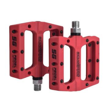 Non-Slip Nylon Fiber Mountain Bike Pedal Black - Orange