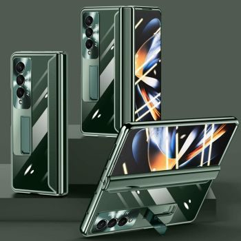 For Samsung Galaxy Z Fold4 5G Samsung Fold 4 Full Body Hinge Case - Electroplated - Gold