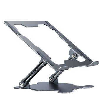Foldable Laptop Stand - Hollow Design Heat-dissipating Flat Desktop - Moon Silver