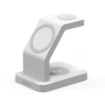 3 In 1 Magnetic Wireless Charger For Iphone Iwatch Airpods - Black