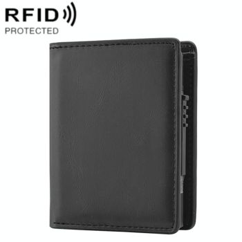 Rfid Blocking Short Wallet with Automatic Pop Up - Brown