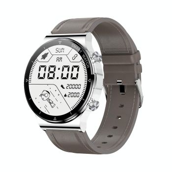 1.32 Inch Heart Rate Sleep Monitoring Smart Watch - Silver Silicone