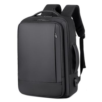Waterproof Expandable Laptop Backpack with Usb Port - Grey