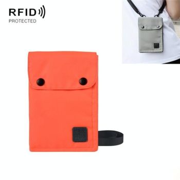 Waterproof Neck Bag for Passport and Phone - Rfid Protected - Gray