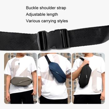 Large Capacity Slanting Cross Shoulder Bag Grey Ideal For Sports & Cell Phone Storage
