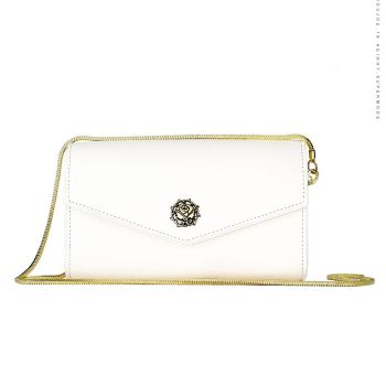 Chic One Shoulder Cowhide Bag For Women - White