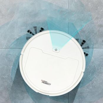 3-in-1 Smart Vacuum Cleaner Robot - Rechargeable Multifunctional Dry / Wet - White