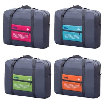 Foldable Nylon Travel Bag for Women and Men - Large Capacity - Orange