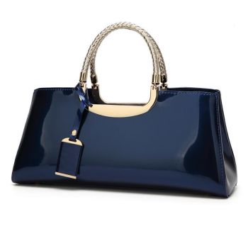 Patent Leather Shoulder Bag for Women - Glue Closure - Red