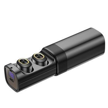 Mini t & g Tws Bluetooth Earphones with Led Display - Black Silver