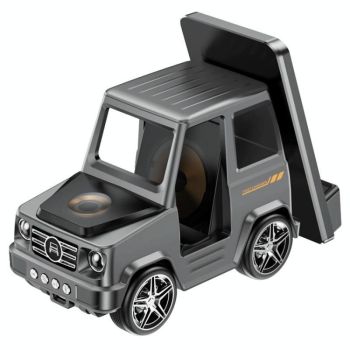 6 In 1 Car Shape Speaker With Clock & Wireless Charger - Orange