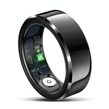 Smart Ring With Heart Rate Blood Oxygen And Sleep Monitoring - Size 10 - White