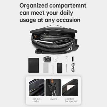 Waterproof Men Chest Bag Portable Messenger Bag Black