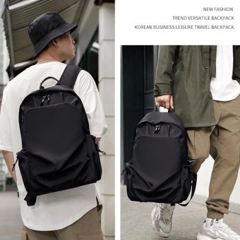 Multifunctional Oxford Laptop Backpack in Black