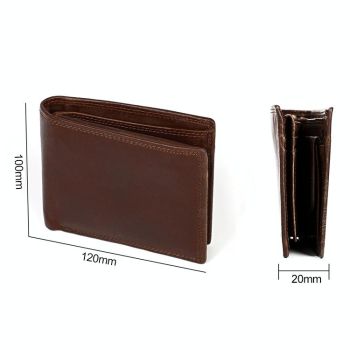 Leather Rfid Wallet with Card Slots for Men - Black