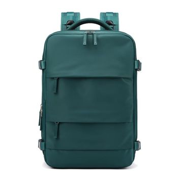 Outdoor Travel Laptop Backpack - Army Green - Black