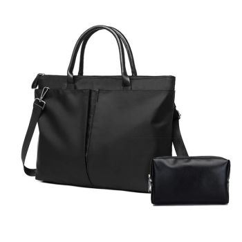 Large Dual Purpose Business Briefcase Handbag / Shoulder Bag For Laptops - Black
