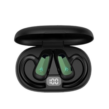 Digital Display Bluetooth Earphones - Bone Conduction Stereo - Red
