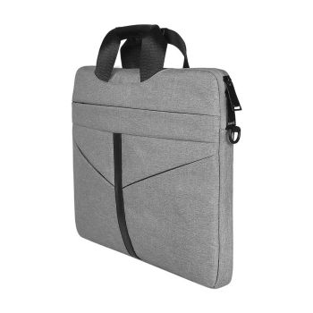 Stylish Zipper Laptop Bag with Shoulder Strap - Durable & Breathable - Black