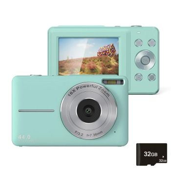 Mini Children Photography Camera - 2.4-inch Hd 16x Zoom - Pink+32G