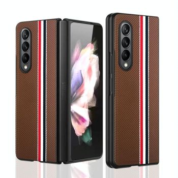 For Samsung Galaxy Z Fold4 5G Shockproof Twill Phone Case - Pc Tpu - Red