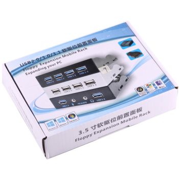 4-Port Usb 2.0 Hub For 3.5 Floppy Bay Black