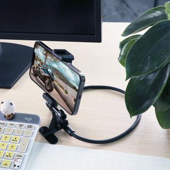Neck Phone Camera Holder with Phone Clamp - Hands-free & Extended