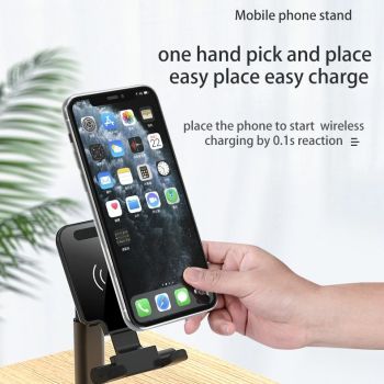 Portable 2 In 1 Wireless Charging Stand Double Charge - White