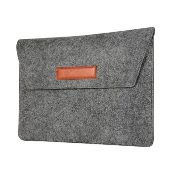 15 Inch Felt Computer Bag - Protective Cover for Notebook - Grey