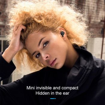 Wireless Sports Headset with Portable Charging Case - T55 Tws Bluetooth V5.0 Black