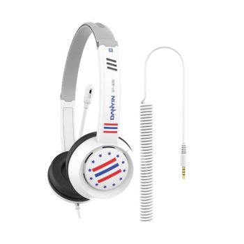 Kids' Headset With Mic 1.8M Cable Star Flag - Black