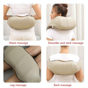 6-Key Kneading Massage Shawl For Neck Au Plug Black