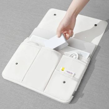 13 Inch Multi-layer Laptop Sleeve - Waterproof & Shock-absorbing Storage Bag - White - 16 Inch