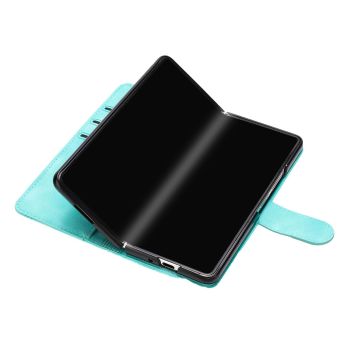 For Samsung Galaxy Z Fold4 5G Leather Phone Case With Heart Pattern - Royal Blue