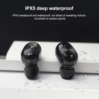 Waterproof Bluetooth 5.0 Tws Earphones with Touch Control - Black