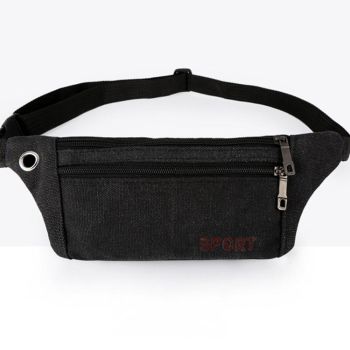 Versatile Canvas Shoulder Bag - Black
