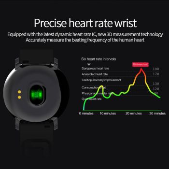 Waterproof Smart Bracelet With Heart Rate Monitor And Sleep Tracker - Black