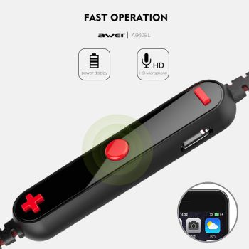 Wireless Sport Bluetooth Earphones with In-line Control - Black - Black