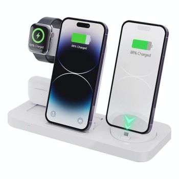 6 In 1 Foldable Vertical Wireless Charger - Black