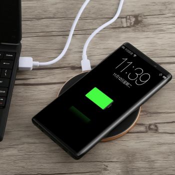 Round Shape Wireless Charger Fast Charging Black+Gold