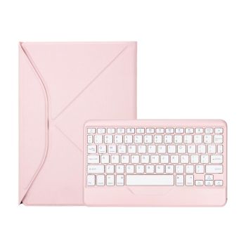 Bluetooth Keyboard Leather Tablet Case With Pen Slot - Black