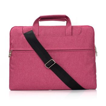 15.4 Inch Laptop Bag - Portable one Shoulder Zipper for Macbook Samsung Sony Dell Alienware Chuwi Asus Hp - Black