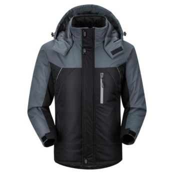 Men Winter Thick Fleece Waterproof Outwear Down Jackets Coats - Size Xxxl - Red