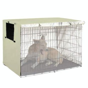 Outdoor Pet Cage Cover - Oxford Cloth Dustproof Rainproof Sunscreen - 124.5x79x84cm - Black